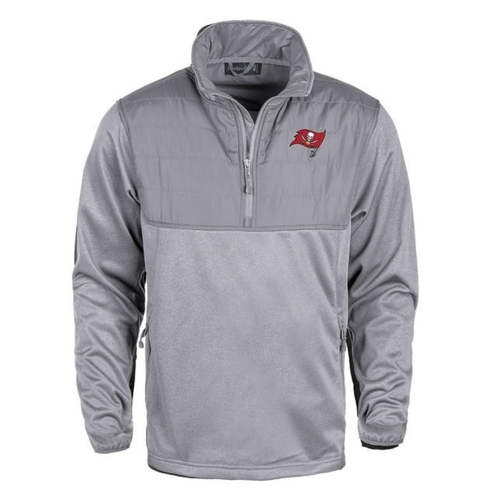 NFL Tampa Bay Buccaneers Quarter-Zip Pullover Jacket Grey XL NWT